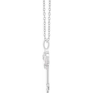 Sterling Silver .03 CTW Natural Diamond Key 16-18" Necklace - BN & CO JEWELRY