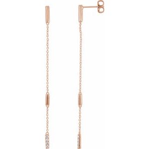 14K Rose 1/10 CTW Natural Diamond Chain Earrings - BN & CO JEWELRY