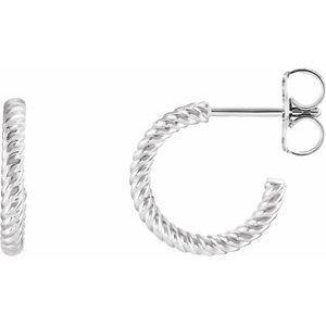 Sterling Silver 12 mm Rope Hoop Earrings - BN & CO JEWELRY