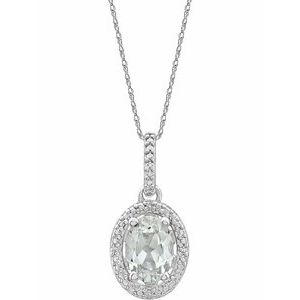 Sterling Silver Lab-Grown White Sapphire & .01 CTW Natural Diamond 18" Necklace - BN & CO JEWELRY