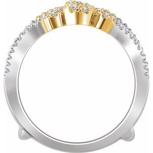 14K White & Yellow 5/8 CTW Natural Diamond Ring Guard - BN & CO JEWELRY