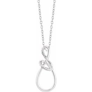 Sterling Silver .015 CTW Natural Diamond Freeform 16-18" Necklace - BN & CO JEWELRY