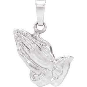 Sterling Silver 18.75x16 mm Praying Hands Pendant - BN & CO JEWELRY