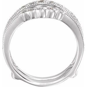 14K White 1 CTW Natural Diamond Ring Guard - BN & CO JEWELRY