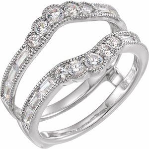 14K White 1 CTW Natural Diamond Ring Guard - BN & CO JEWELRY