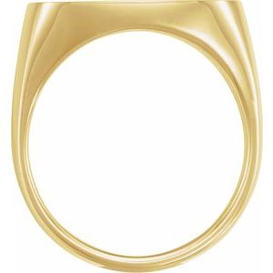 14K Yellow 20 mm Square Signet Ring with Brush Finished Top - BN & CO JEWELRY