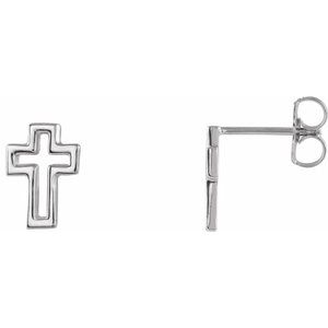 Sterling Silver Open Cross Earrings - BN & CO JEWELRY