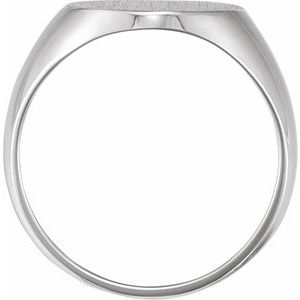 Sterling Silver 16x14 mm Oval Signet Ring - BN & CO JEWELRY