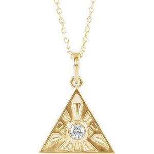 14K Yellow 1/10 CTW Natural Diamond Eye of Providence 16-18" Necklace - BN & CO JEWELRY