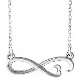 Sterling Silver Infinity-Inspired Heart 16-18" Necklace - BN & CO JEWELRY