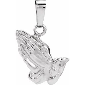 Sterling Silver 20.8x19.3 mm Praying Hands Pendant - BN & CO JEWELRY