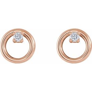 14K Rose .06 CTW Natural Diamond Circle Earrings - BN & CO JEWELRY