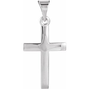 14K White 17x11.5 mm Cross Pendant - BN & CO JEWELRY