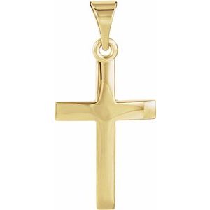 14K Yellow 17x11.5 mm Cross Pendant - BN & CO JEWELRY