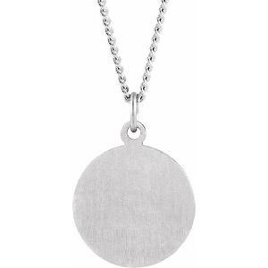 Sterling Silver 18 mm Round St. Luke Medal Necklace - BN & CO JEWELRY