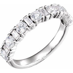 14K White 1 1/8 CTW Natural Diamond Anniversary Band - BN & CO JEWELRY