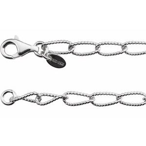 Sterling Silver 4.5 mm Knurled Curb 24" Chain - BN & CO JEWELRY