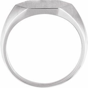 Sterling Silver 14 mm Hexagon Signet Ring - BN & CO JEWELRY