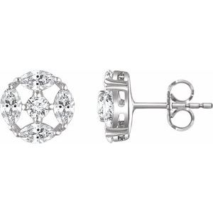 Sterling Silver Imitation White Cubic Zirconia Earrings - BN & CO JEWELRY