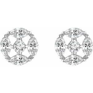 Sterling Silver Imitation White Cubic Zirconia Earrings - BN & CO JEWELRY