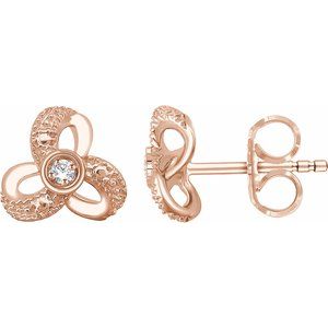 14K Rose 1/6 CTW Natural Diamond Knot Earrings - BN & CO JEWELRY