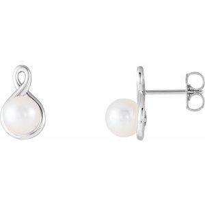 14K White Pearl Earrings - BN & CO JEWELRY