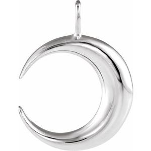 Sterling Silver Crescent Moon Pendant - BN & CO JEWELRY