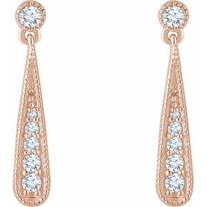 14K Rose 1/6 CTW Natural Diamond Teardrop Earrings - BN & CO JEWELRY