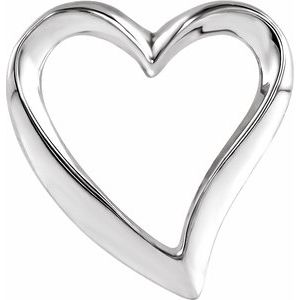 10K White Heart Slide Pendant - BN & CO JEWELRY