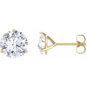14K Yellow 6.5 mm Round Forever Oneâ„¢ Lab-Grown Colorless Moissanite Earrings - BN & CO JEWELRY