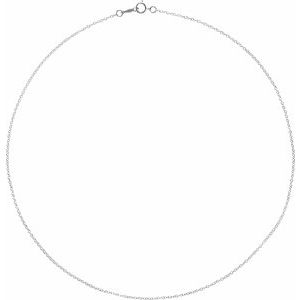 18K White 1.3 mm Cable 18" Chain - BN & CO JEWELRY