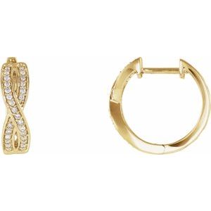 14K Yellow 1/5 CTW Diamond Infinity-Inspired Hoop Earrings - BN & CO JEWELRY