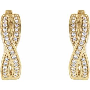 14K Yellow 1/5 CTW Diamond Infinity-Inspired Hoop Earrings - BN & CO JEWELRY