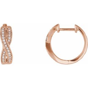 14K Rose 1/5 CTW Diamond Infinity-Inspired Hoop Earrings - BN & CO JEWELRY