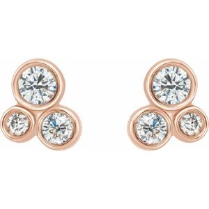 14K Rose 1/5 CTW Natural Diamond Geometric Cluster Earrings - BN & CO JEWELRY