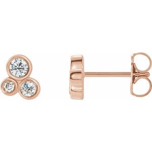 14K Rose 1/5 CTW Natural Diamond Geometric Cluster Earrings - BN & CO JEWELRY