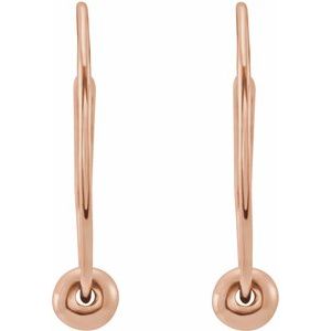 14K Rose Youth Hoop Earrings with Bead - BN & CO JEWELRY