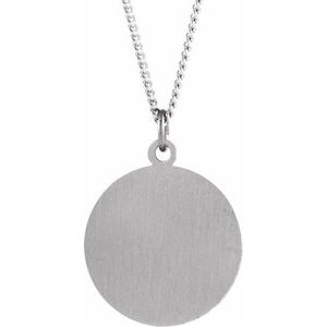 Sterling Silver 18 mm Round St. Lucy Medal Necklace - BN & CO JEWELRY