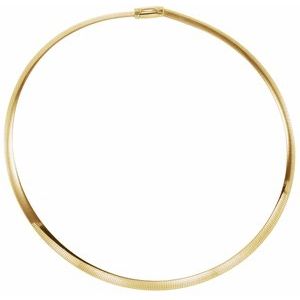 14K Yellow/White 6 mm Two-Tone Reversible Omega 16" Chain - BN & CO JEWELRY