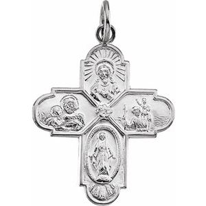 Sterling Silver 24.5x21.5 mm Four-Way Cross Medal - BN & CO JEWELRY