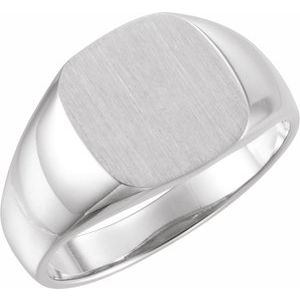 Sterling Silver 12 mm Square Signet Ring - BN & CO JEWELRY