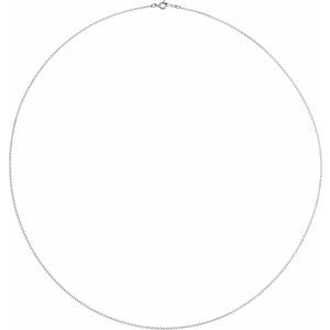 18K White 1 mm Solid Cable 18" Chain - BN & CO JEWELRY