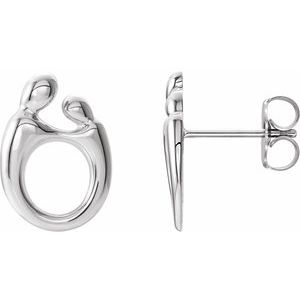 Sterling Silver 13x10 mm Mother and ChildÂ® Left Earring - BN & CO JEWELRY