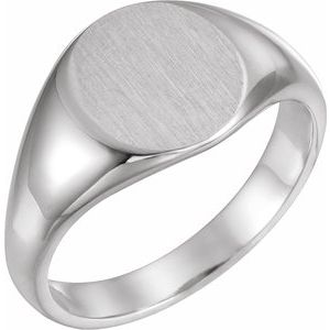 Sterling Silver 12.5x10.5 mm Oval Signet Ring - BN & CO JEWELRY