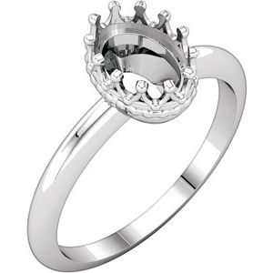 Continuum Sterling Silver 8x6 mm Oval Crown Ring - BN & CO JEWELRY