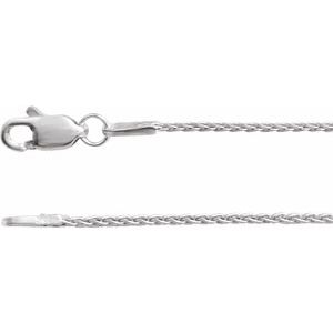 Rhodium-Plated Sterling Silver 1 mm Wheat 20" Chain - BN & CO JEWELRY