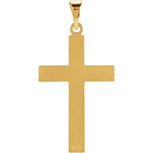 14K Yellow 22x14 mm Cross Pendant with Design - BN & CO JEWELRY