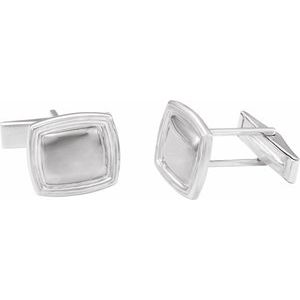 Sterling Silver 14x16 mm Square Cuff Links - BN & CO JEWELRY