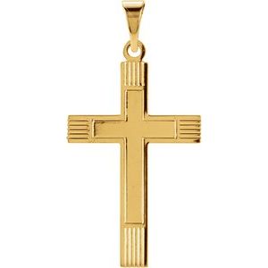 14K Yellow 21.5x12 mm Cross Pendant - BN & CO JEWELRY