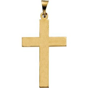 14K Yellow 22 x 14 mm Cross Pendant - BN & CO JEWELRY